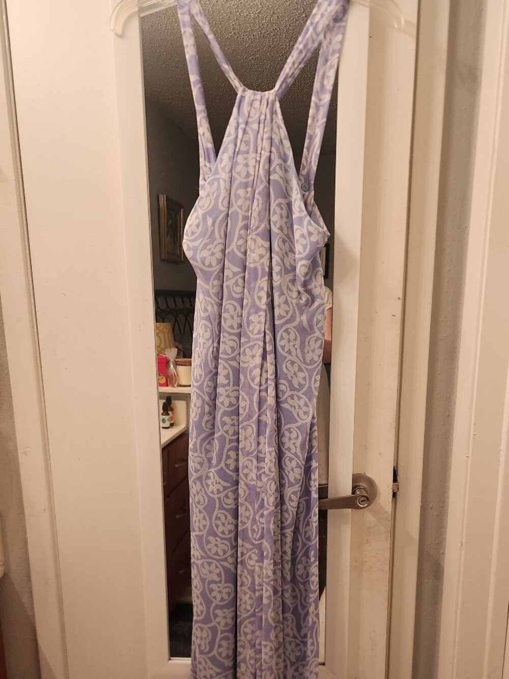 DIANE VON FURSTENBERG SILK HALTER MAXI DRESS